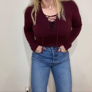 Express Lace Up Longsleeve Shirt